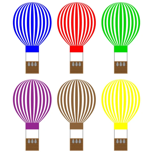 Colorido conjunto de globos de aire — Vector de stock