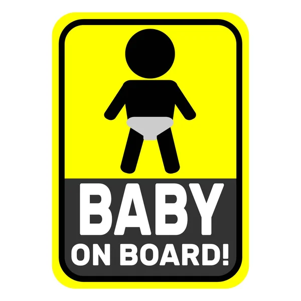 Bambino a bordo cartello giallo — Vettoriale Stock