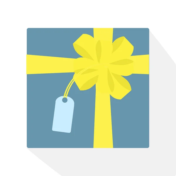 Boîte cadeau avec étiquette — Image vectorielle