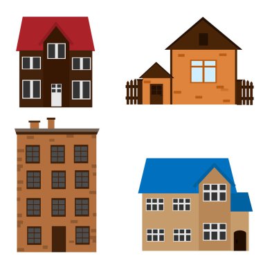 renkli evlerin kümesi