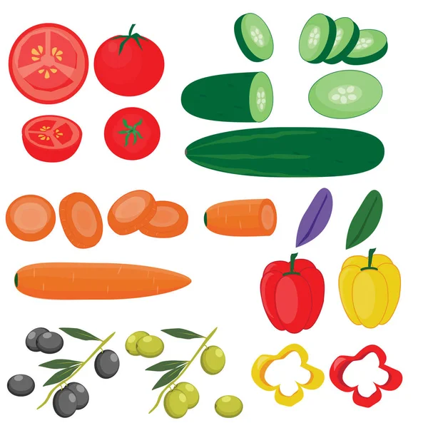 Verschillende groenten set — Stockvector