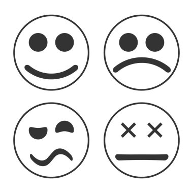 Dört emoji Icon set 