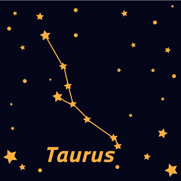 Constelación de Tauro en el cielo estrellado — Vector de stock