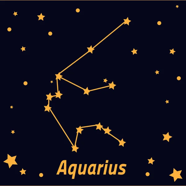 Constelación de Acuario en el cielo estrellado — Vector de stock