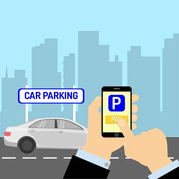 Telefon ekranında Park, online ödeme