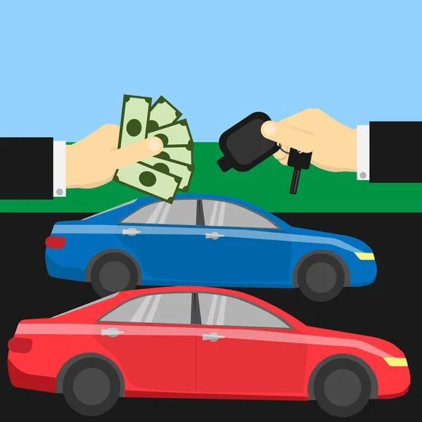 Értékesítés autó, a parkoló — Stock Vector