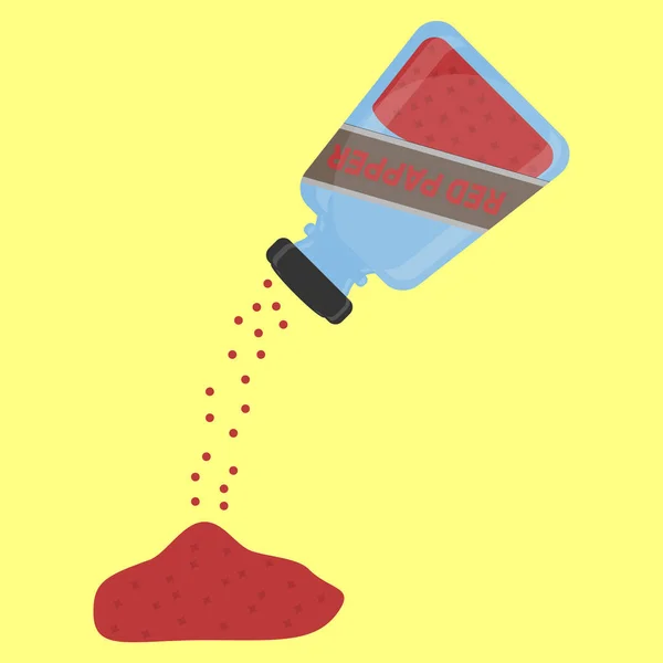 Pimienta roja esparcida de la coctelera — Vector de stock
