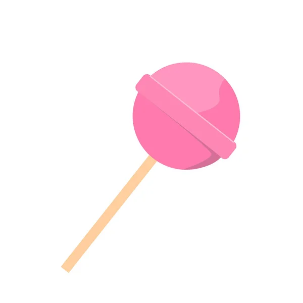 Pink lollipop isolated — Stock Vector