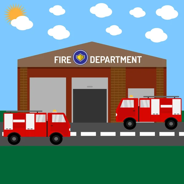 Fire department building — Stock Vector