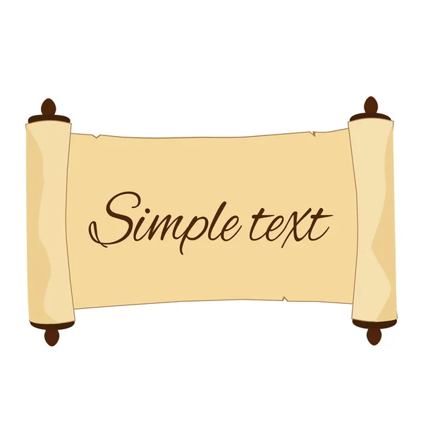 Old scroll with simple text — Stock Vector