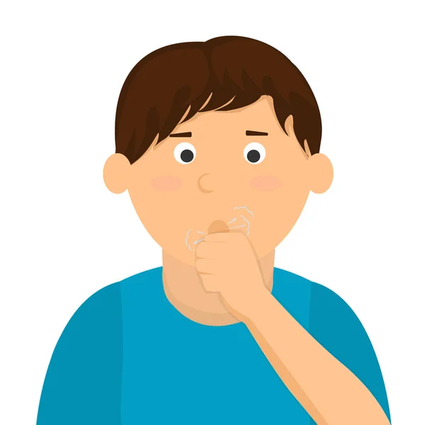 Boy coughing vector illustration — Stock Vector