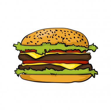 Renkli el çizmek burger