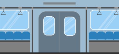 Metro tren iç. Boş yeraltı taşıma