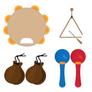 Küçük küme farklı müzik aletleri