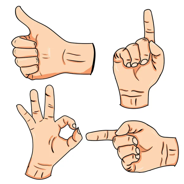 Piccolo set di mano disegnare le mani — Vettoriale Stock