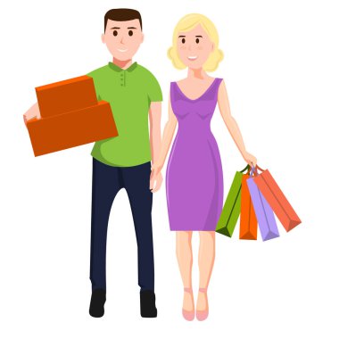 Erkek ve kadın alımları ile. Aile alışveriş