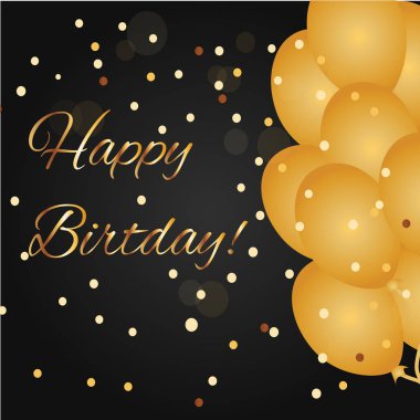 Mutlu doğum günü altın afiş