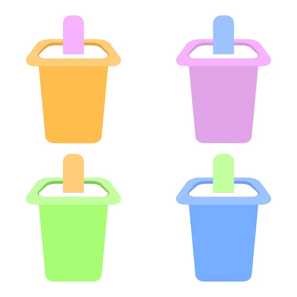 Icono de yogur de hielo diferente — Vector de stock