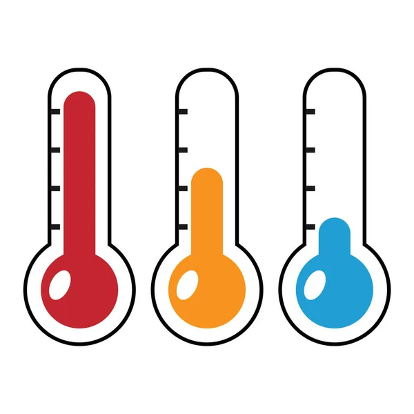 Thermometer pictogrammenset verschillende niveaus — Stockvector