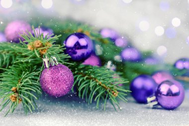 Menekşe Noel dekorasyonu. Kış arka plan