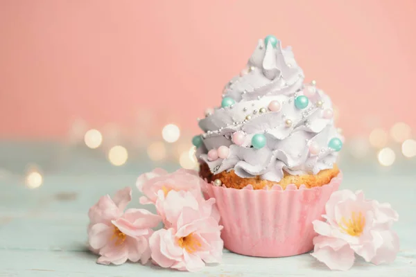 Söt Ser Pastell Cupcake — Stockfoto