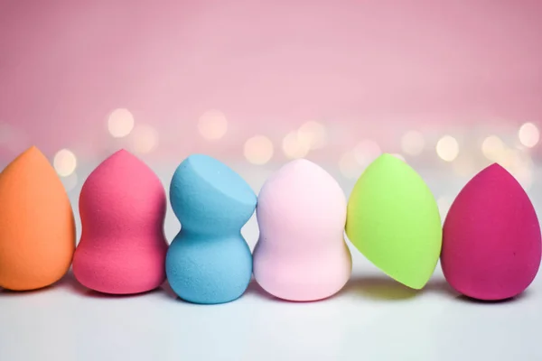 Make-up colored sponges in different shapes
