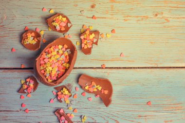 Çikolata Paskalya yortusu yumurta arka plan