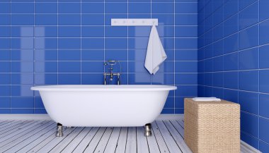 Modern iç city daire bir banyo. 3D render
