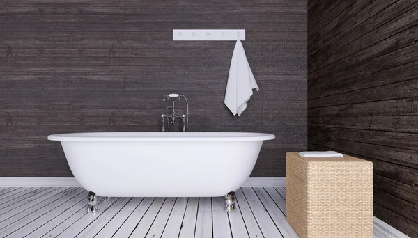De badkamer eenzaam Bachelor in appartement. 3D visualisatie — Stockfoto