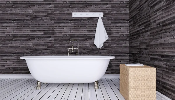 Moderne interieur van een badkamer in een stadsappartement. 3D render — Stockfoto