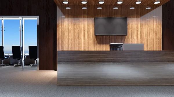 Meeting room. Winter morning. 3D rendering — Stock Photo, Image