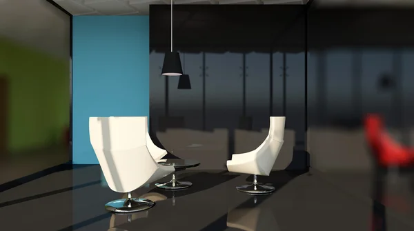 Kavramsal ofisleri. Ofis dizisi. 3D render. — Stok fotoğraf
