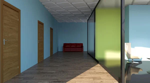 De conceptuele kantoren. Office-matrix. 3D-rendering. — Stockfoto
