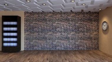 Boş ofis. Yeni ofis alanı. 3D render