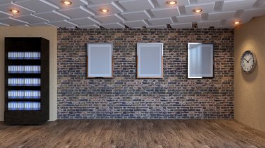 Boş ofis. Yeni ofis alanı. 3D render