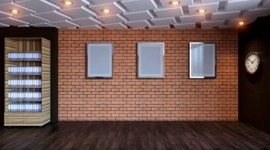 Boş ofis. Yeni ofis alanı. 3D render.