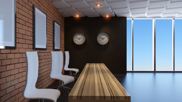 Bürogebäude in einem neuen Wohngebiet. 3D-Darstellung. — Stockfoto