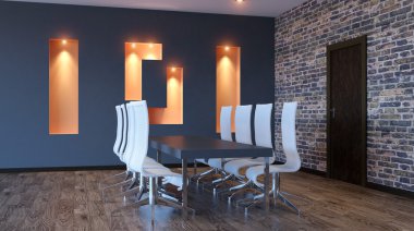 Ofis Binası yeni yerleşim bölgesinde. 3D render.