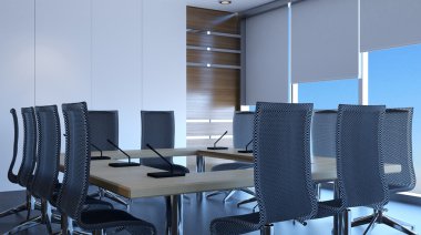 Ofis Binası yeni yerleşim bölgesinde. 3D render.