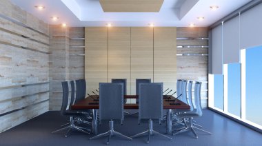 Kavramsal ofisleri. Ofis dizisi. 3D render.