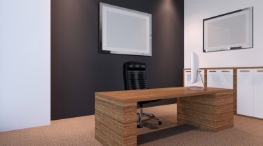 Ofis Binası yeni yerleşim bölgesinde. 3D render.