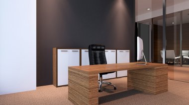 Ofis Binası yeni yerleşim bölgesinde. 3D render.