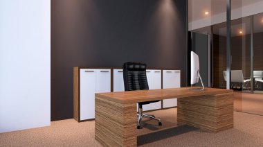 Ofis Binası yeni yerleşim bölgesinde. 3D render.