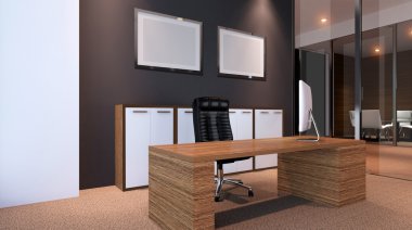 Ofis Binası yeni yerleşim bölgesinde. 3D render.