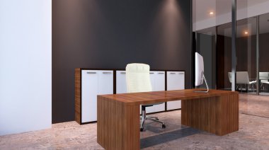 Ofis Binası yeni yerleşim bölgesinde. 3D render.