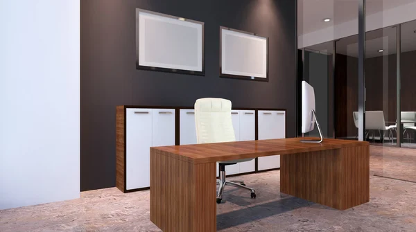 Ofis Binası yeni yerleşim bölgesinde. 3D render.