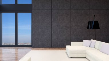 dinlenme odası tasarım. İç oturma odası. 3D render