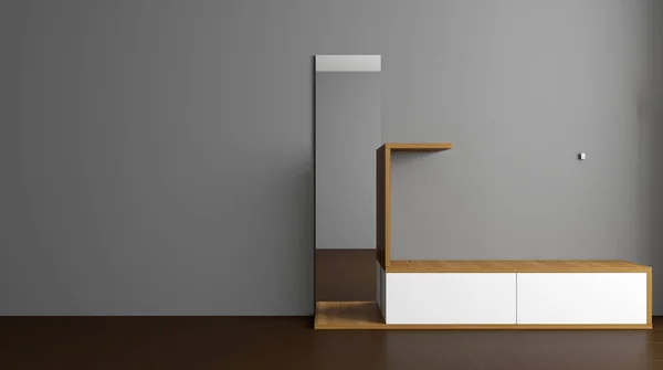 Der moderne Flur mit Möbeln. 3D-Darstellung — Stockfoto