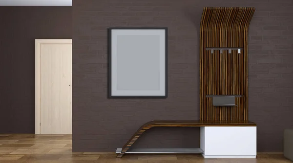 Furniture concept. Hallway furniture. 3D rendering