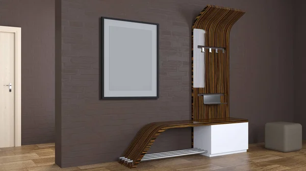 Furniture concept. Hallway furniture. 3D rendering